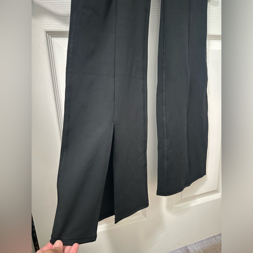 Yogalicious Womens Lux Mia High Elastic Free Waist Flare Leg Pant. Medium. Black - Picture 9 of 10